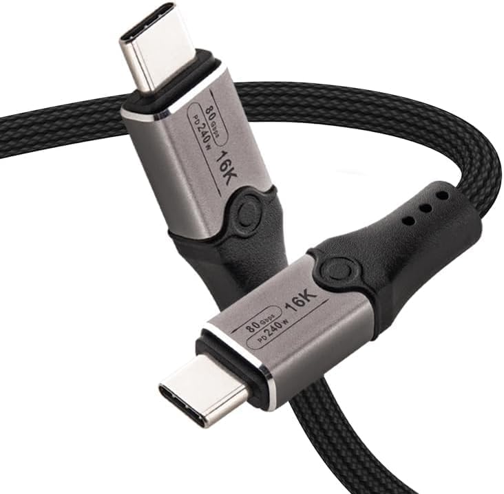 1.5M 80Gbps Thunderbolt 5 Cable, 240W Fast Charging USB-C to USB-C Cable, Support 120Gbps Bandwidth Boost and 16K Monitor Video Display iPhone 16/15, Thunderbolt 4/3, USB4, USB-C Device