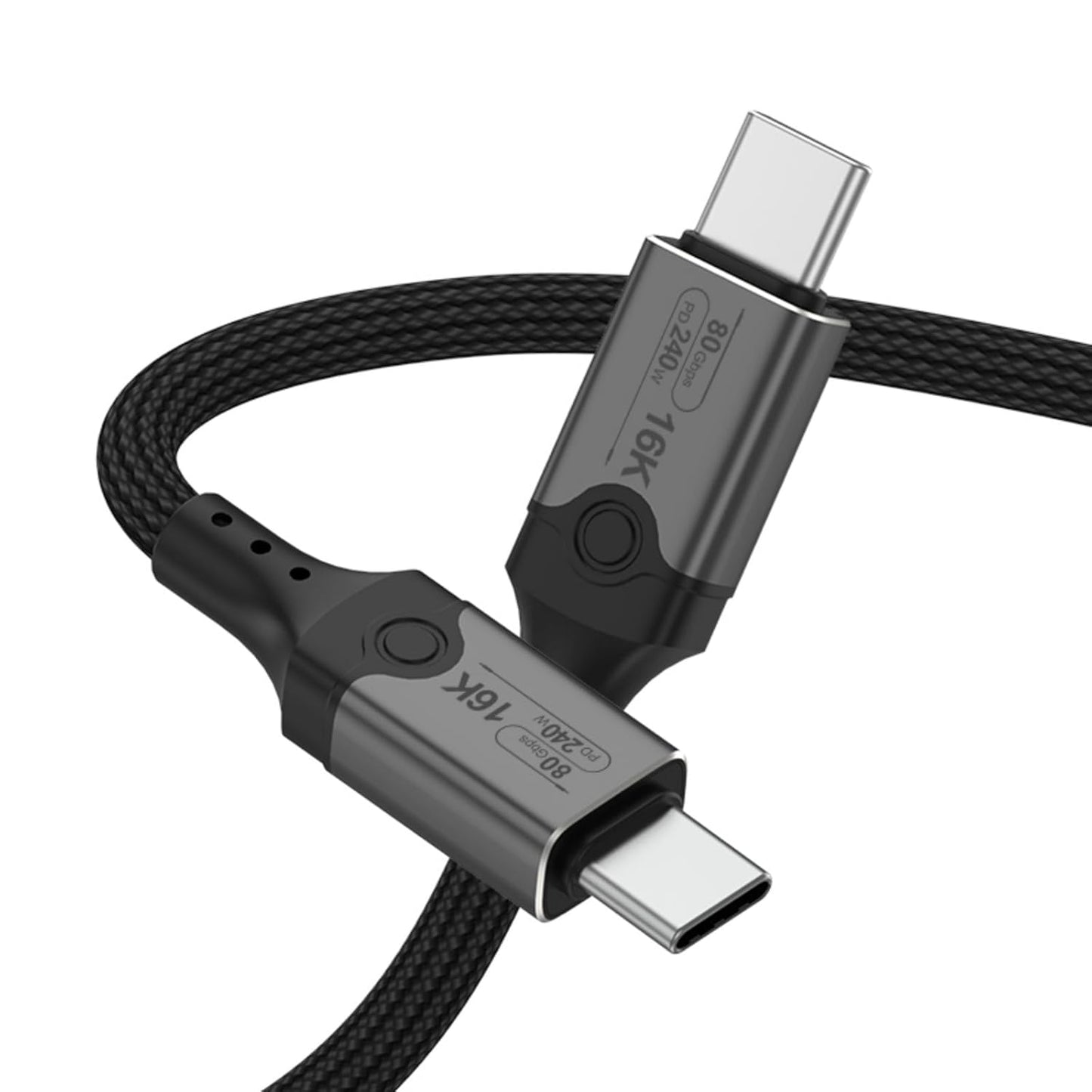1M 80Gbps Thunderbolt 5 Cable, 240W Fast Charging USB-C to USB-C Cable, Support 120Gbps Bandwidth Boost and 16K Monitor Video Display iPhone 16/15, Thunderbolt 4/3, USB4, USB-C Devices