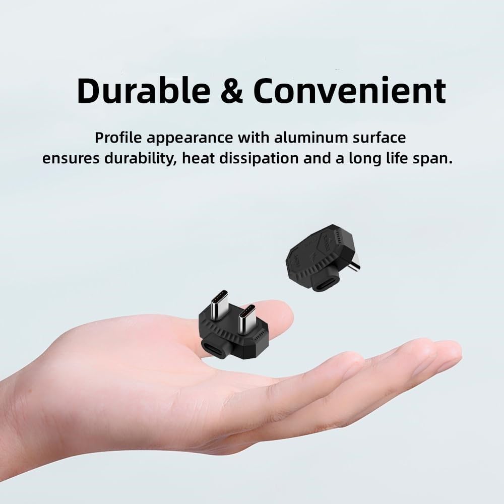 2 Pack USB-C OTG Converter, 480Mbps Data Transfer USB C 1 Female to 2 Male OTG Data Adapter 5V/2A Safe Charging Opposite U Shape Back Angled for Laptop,Phone, MIC Visit the Leehitech Store