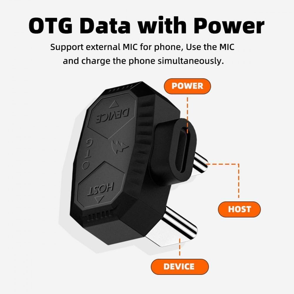 2 Pack USB-C OTG Converter, 480Mbps Data Transfer USB C 1 Female to 2 Male OTG Data Adapter 5V/2A Safe Charging Opposite U Shape Back Angled for Laptop,Phone, MIC Visit the Leehitech Store