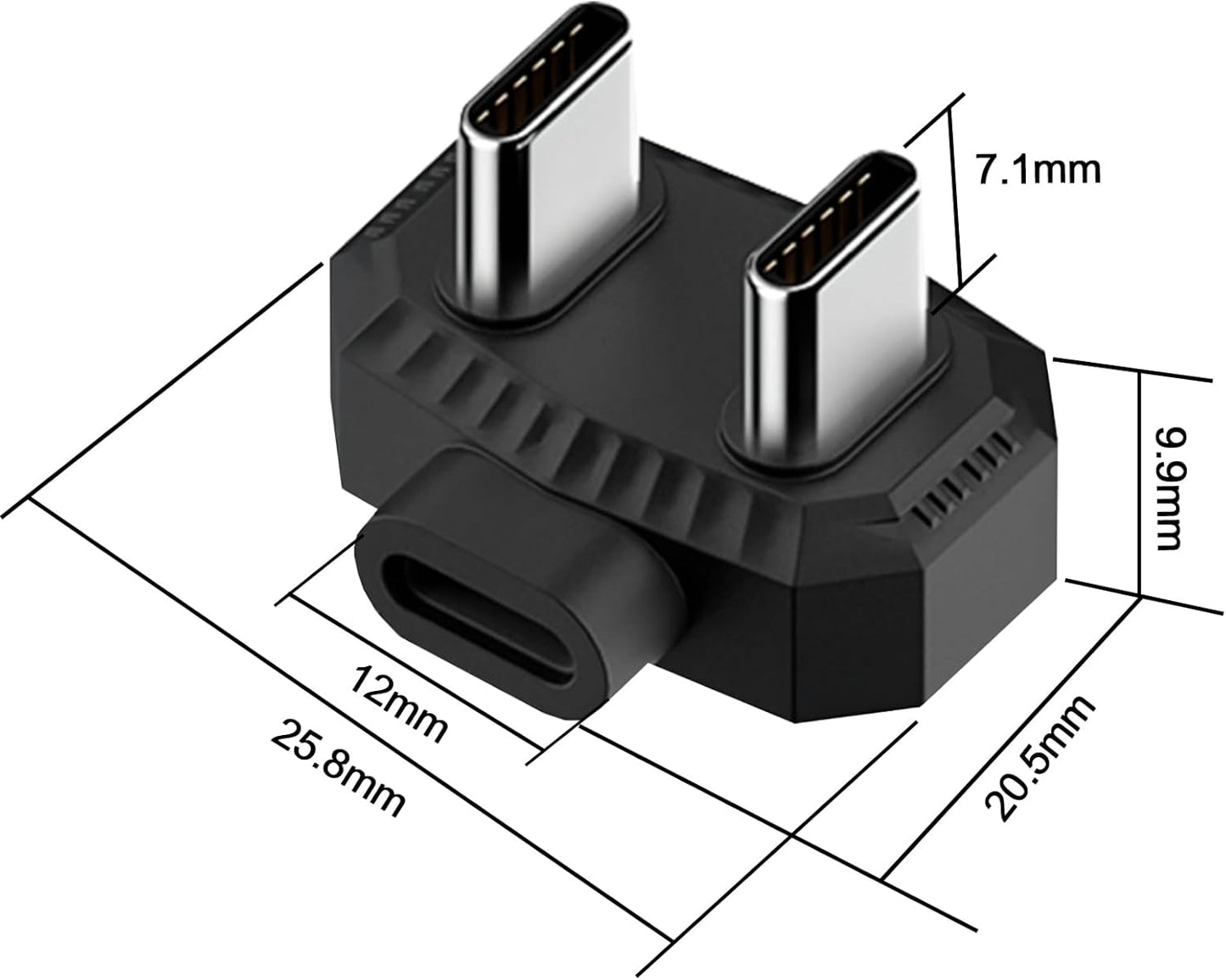 2 Pack USB-C OTG Converter, 480Mbps Data Transfer USB C 1 Female to 2 Male OTG Data Adapter 5V/2A Safe Charging Opposite U Shape Back Angled for Laptop,Phone, MIC Visit the Leehitech Store