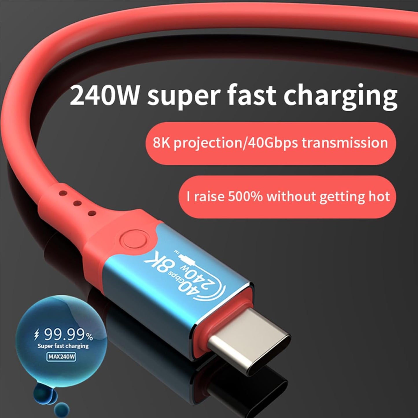 2M/6.56Ft 240W USB4 Extension Cable, 40Gbps USB4.0 C Male to C Male Cable,48V/5A Charging Power 8K@60Hz HD Display for iPhone 15 Series,Samsung Galaxy,Macbook,Power Bank,Laptop,Switch Visit the Leehitech Store