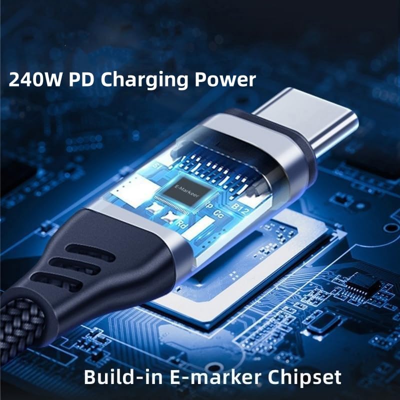 2×13CM 240W USB4.0 Short Cable, 40Gbps Right Angle USB C (Male to Male+Male to Female) Cable, 48V/5A Charging Power 8K@60Hz HD Display for iPhone 15 Series,Macbook,Power Bank,Laptop,Switch