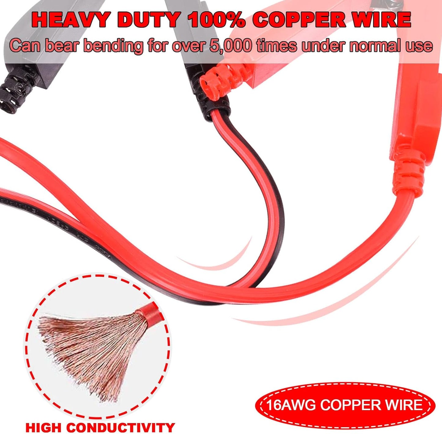 3M/10FT 12V-24V Car Cigarette Lighter Extension Cable, 16AWG Heavy Duty Car Cigarette Lighter Socket to Battery Clips Extension Cable Built-in 15A Fuse for Car,Tractor,Boat,Tire Inflator