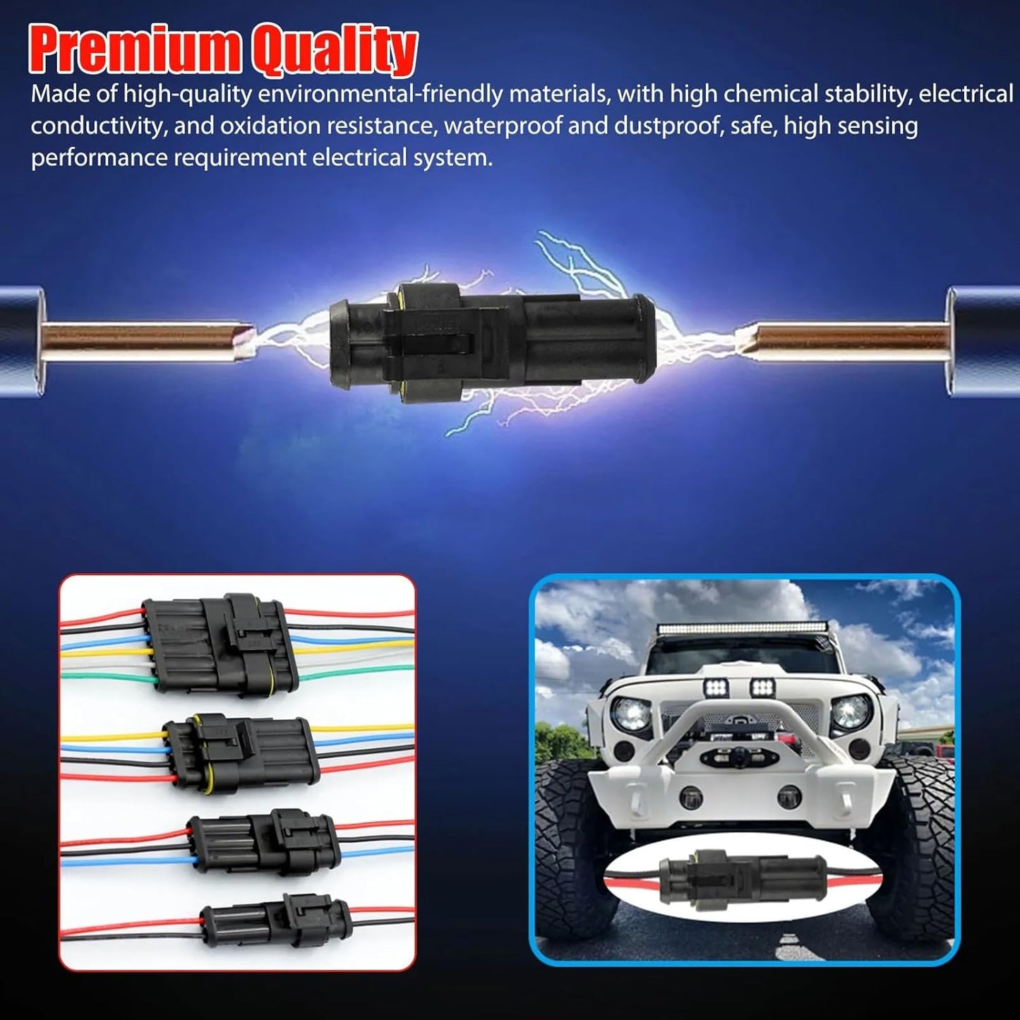 708PCS Car Waterproof Electrical Connectors, 1/2/3/4/5/6 Pin Waterproof Wire Connectors Kit, Automotive Electrical Terminal Plugs and Connectors for Motorcycle, Scooter, Car, Truck, Boats
