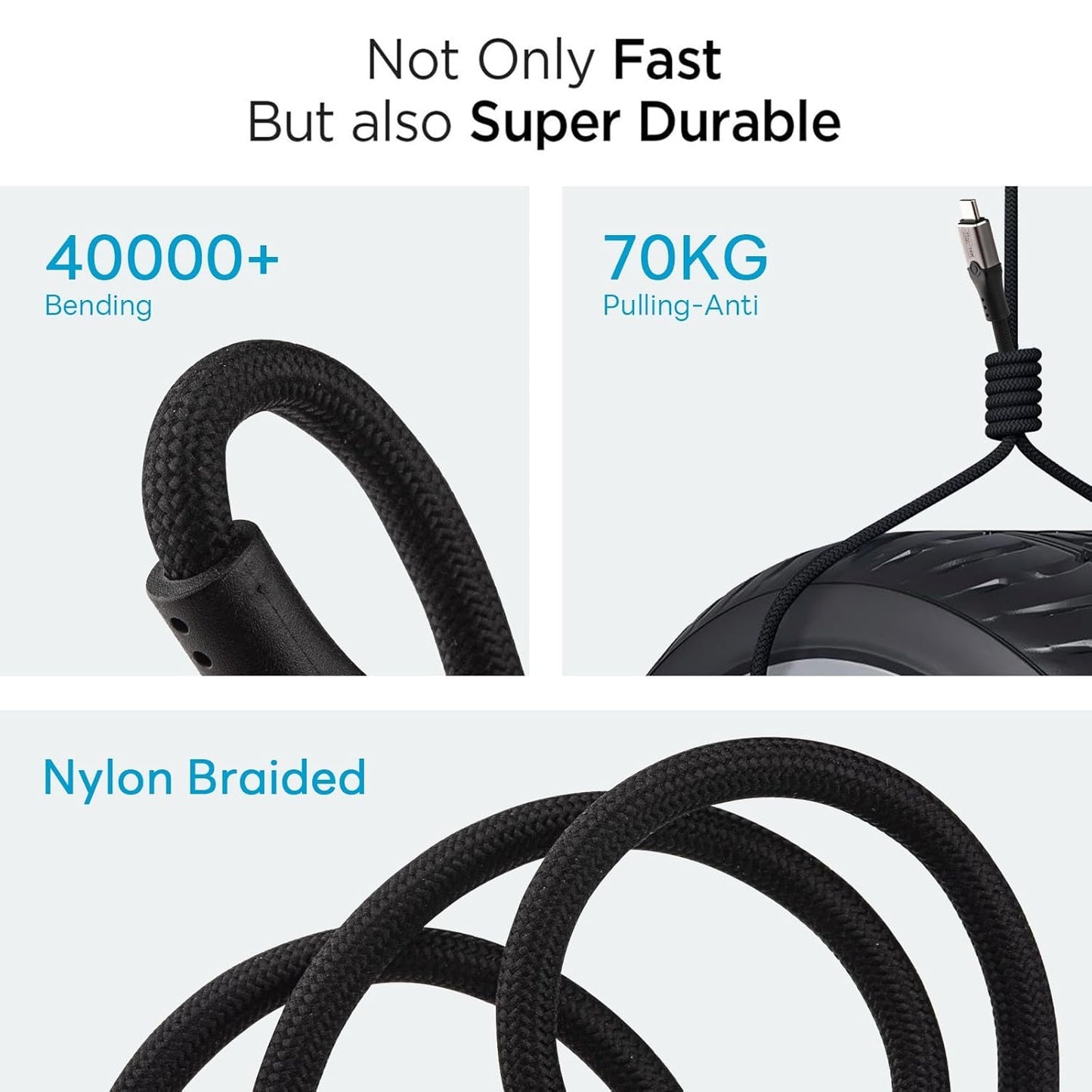 1M 80Gbps Thunderbolt 5 Cable, 240W Fast Charging USB-C to USB-C Cable, Support 120Gbps Bandwidth Boost and 16K Monitor Video Display iPhone 16/15, Thunderbolt 4/3, USB4, USB-C Devices