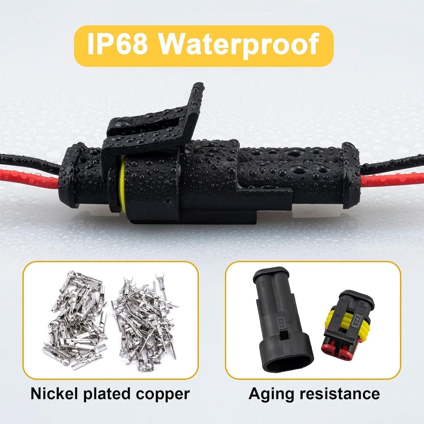 708PCS Car Waterproof Electrical Connectors, 1/2/3/4/5/6 Pin Waterproof Wire Connectors Kit, Automotive Electrical Terminal Plugs and Connectors for Motorcycle, Scooter, Car, Truck, Boats
