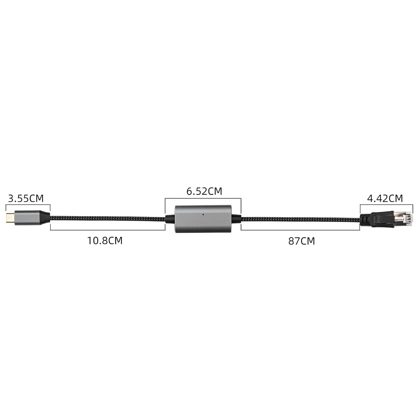1.2M/3.94FT 1000M USB C to RJ45 Ethernet Cable, Type C Male to RJ45 Gigabit Ethernet LAN Cable, No Delay for iPhone 16/15 Series, MacBook Air/Pro, iPad, Galaxy, Switch, Laptop, PC, Desktop