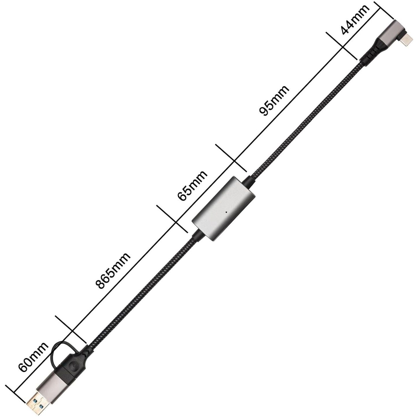 1.2M/3.94FT 1000M USB A+USB C to RJ45 Ethernet Cable, 2 in 1 USB C to Gigabit Ethernet LAN Cable, No Delay for iPhone 16/15 Series, MacBook Air/Pro, iPad, Galaxy, Switch, Laptop, PC, Desktop
