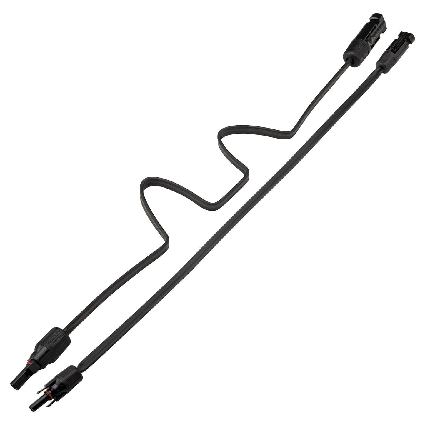 2Pair Solar Cable Feedthrough 50cm Copper Flat Connection Cable for PV Panels Balcony Window Installation 2mm² 4mm² 6mm²