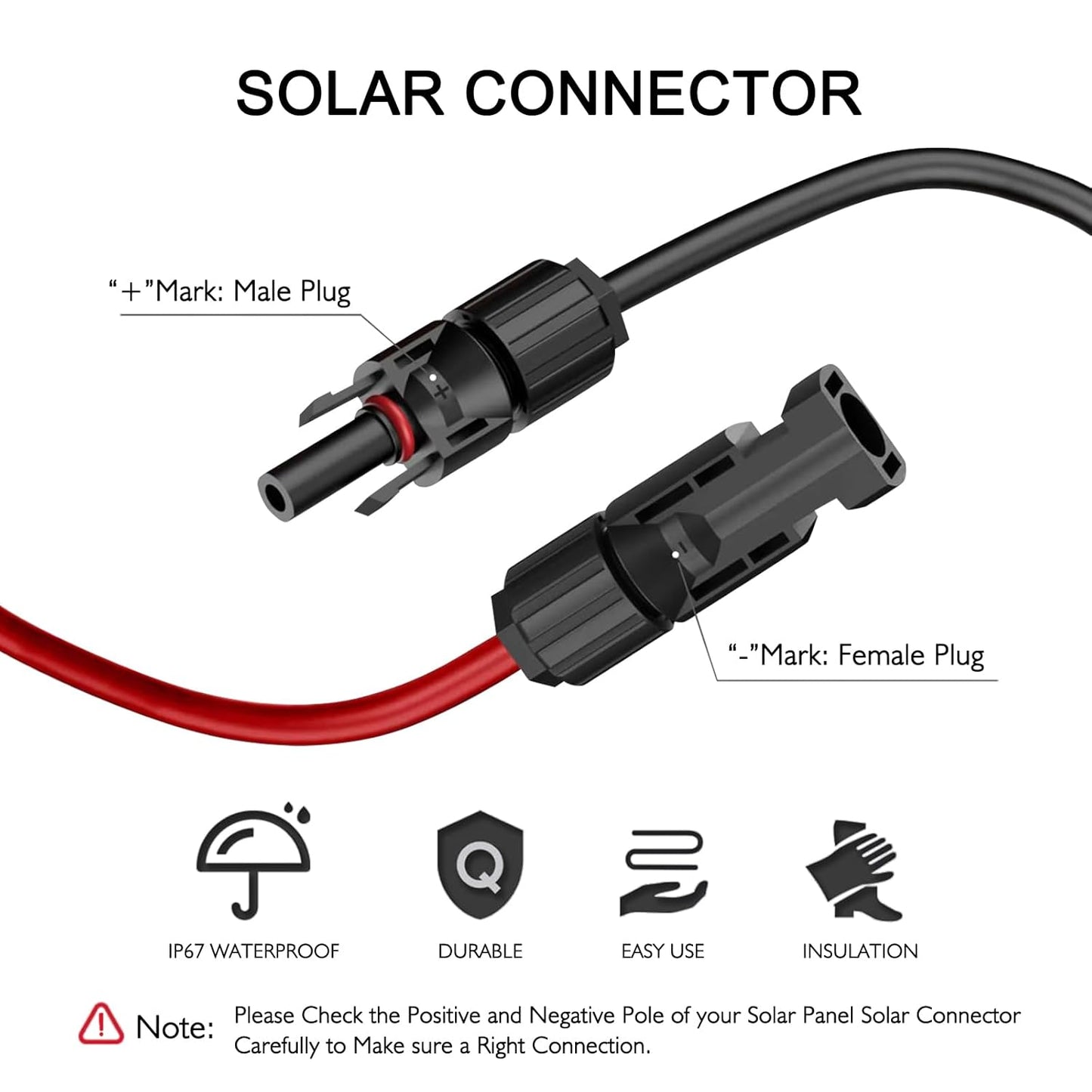 1M/3.28FT Solar Panel Cable,16AWG 4 in 1 Universal Solar Cable Connectors to Anderson XT60 DC7909 DC5521 Solar Charge Connector for Solar Panel, Portable Power Station, Solar Generator