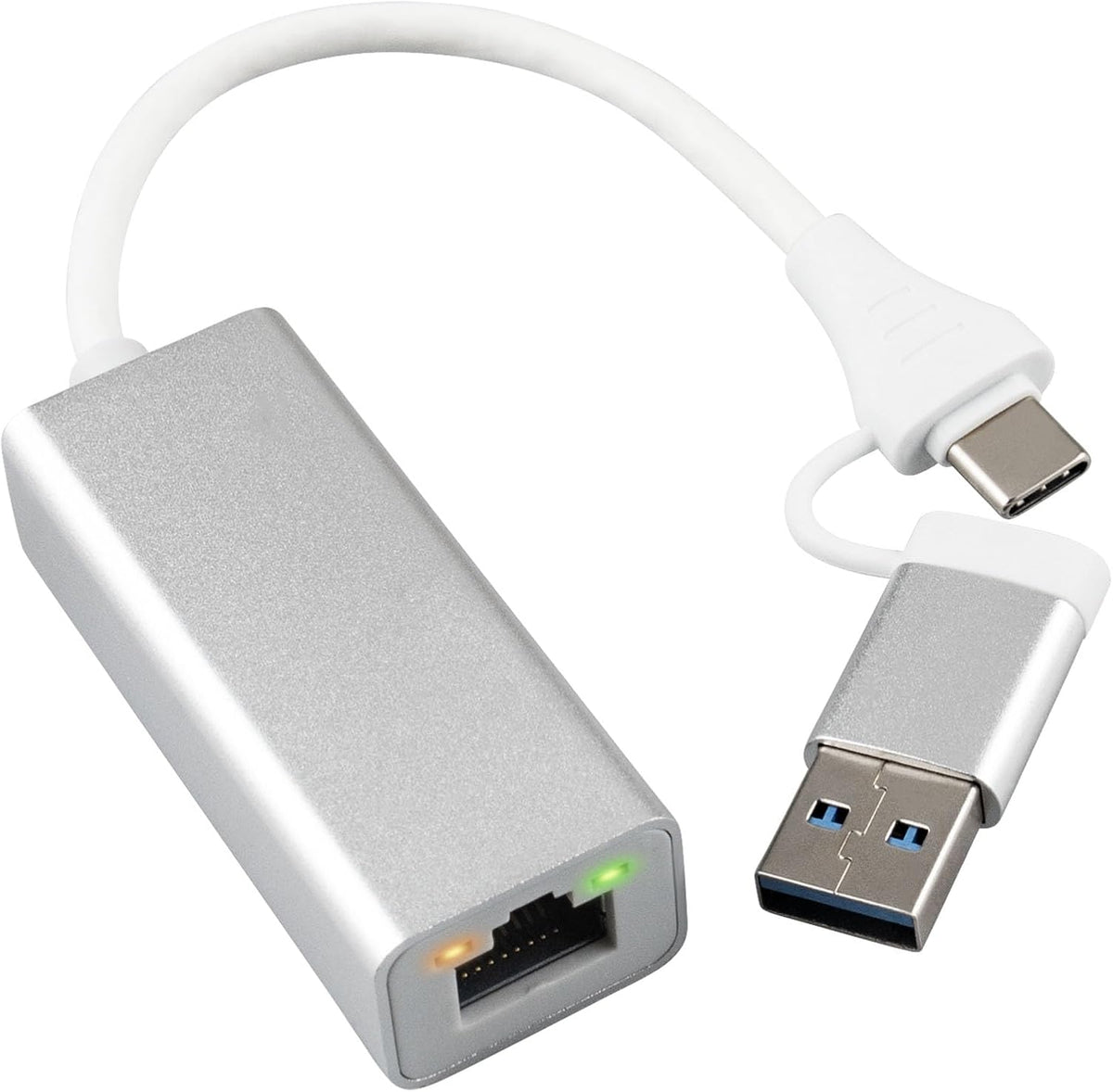 USB C to Gigabit Ethernet Adapter,Aluminum USB C to RJ45 Gigabit LAN 10/100/1000Mbps Network Adapter with USB3.0 Adapter,Driver-free forMacBook Pro, iPhone 15 Series, Steam Deck, Switch
