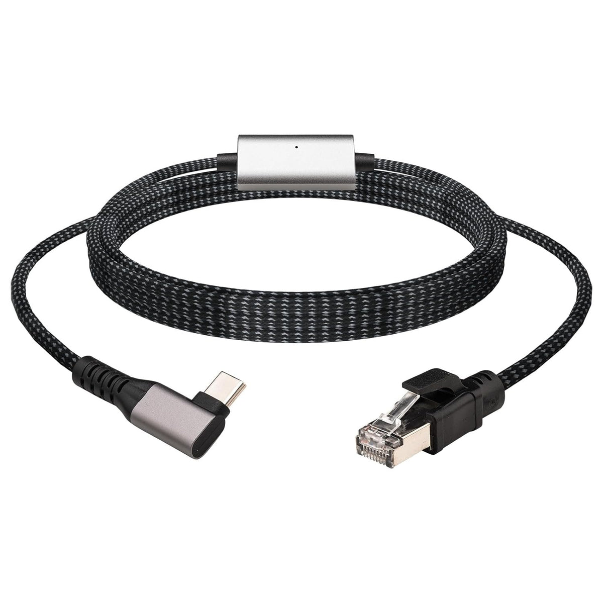2M/6.56FT 1000M Right Angle USB C to RJ45 Ethernet Cable, Type C to Gigabit Ethernet LAN Cable, No Delay for iPhone 16/15 Series, MacBook Air/Pro, iPad, Galaxy, Switch, Laptop, PC, Desktop
