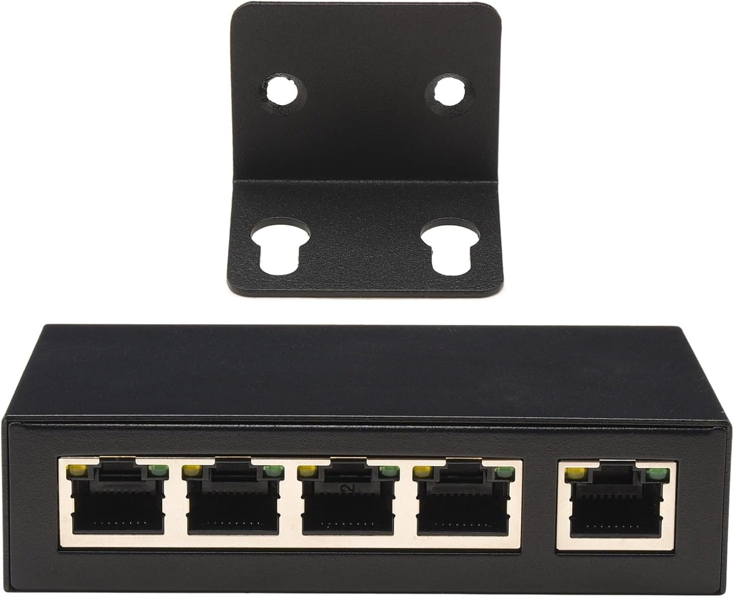100M Desktop/Wall Mount PoE Extender, 1 to 4 PoE Extender with 10/100Mbps Speed, IEEE 802.3af/at PoE+ Standard, 1 In 4 Out 100M/328FT Signal Extende POE Repeater for PoE Camera/PoE Device