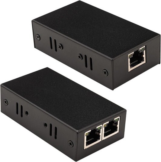 100M Desktop/Wall Mount PoE Extender, 1 to 2 PoE Extender with 10/100Mbps Speed, IEEE 802.3af/at PoE+ Standard, 1 In 2 Out 100M/328FT Signal Extende POE Repeater for PoE Camera/PoE Device