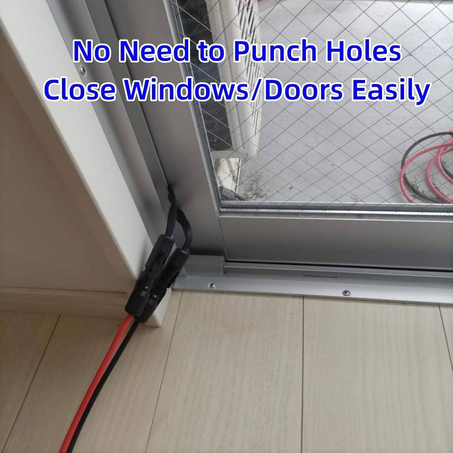 2Pair Solar Cable Feedthrough 50cm Copper Flat Connection Cable for PV Panels Balcony Window Installation 2mm² 4mm² 6mm²