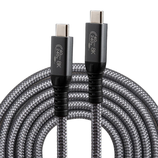 2M/6.8FT 240W USB4 Fast Charging Cable, 40Gbps USB Type C Male to Male Extension Cable, 8K@60Hz HD Display for iphone 15 Series,Samsung Galaxy,Macbook Air/Pro,Power Bank,Laptop