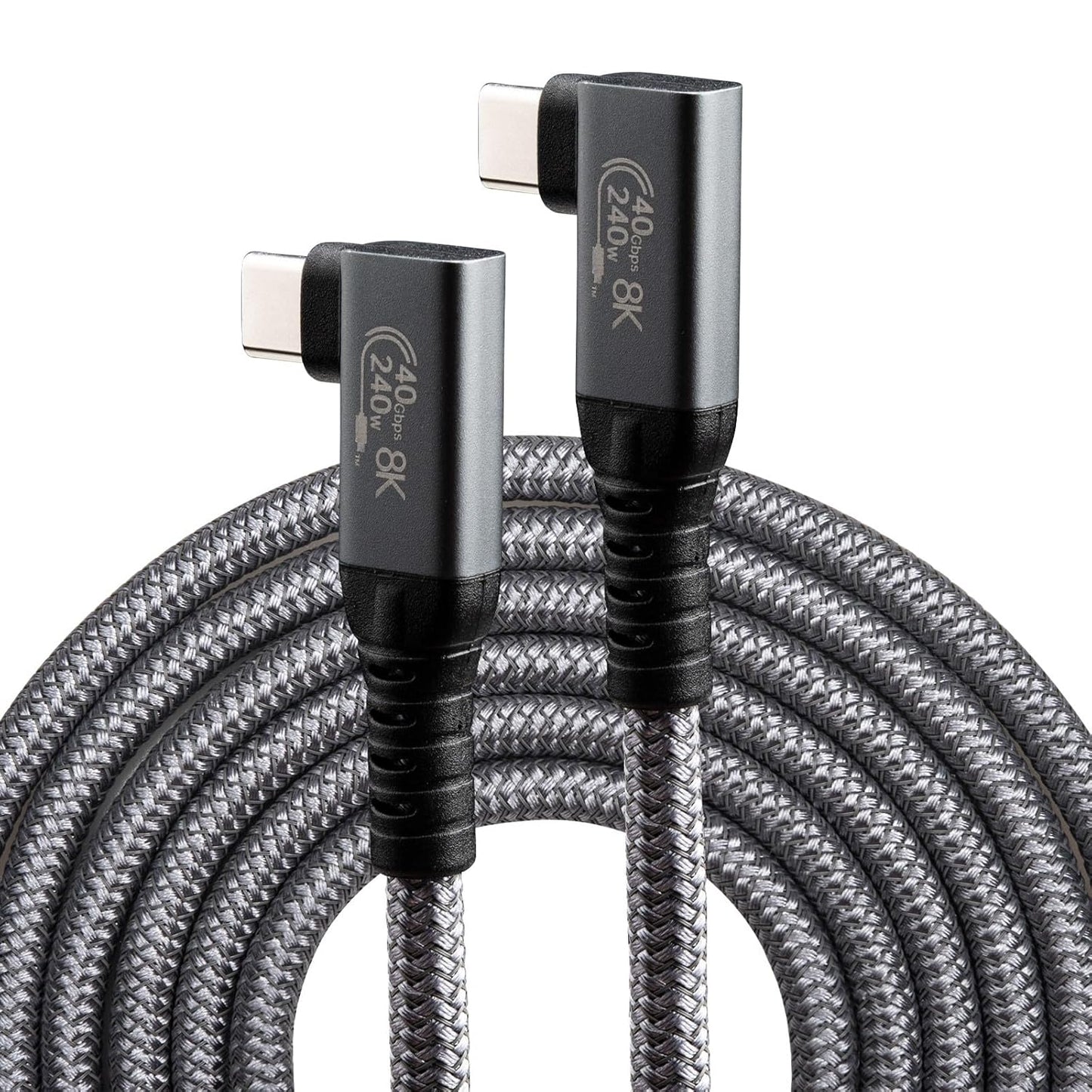 1.5M/4.92Ft 240W USB4 Extension Cable, 40Gbps USB4 Gen3 Right Angle Male to Male Cable 48V/5A Safe Charging 8K@60Hz HD Display for iPhone 15 Series, Samsung Galaxy,Macbook, Power Bank,Laptop Visit the Leehitech Store