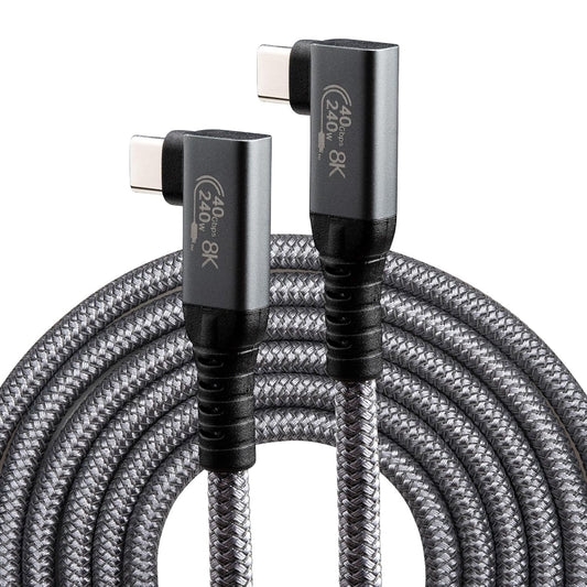 1.5M/4.92Ft 240W USB4 Extension Cable, 40Gbps USB4 Gen3 Right Angle Male to Male Cable 48V/5A Safe Charging 8K@60Hz HD Display for iPhone 15 Series, Samsung Galaxy,Macbook, Power Bank,Laptop Visit the Leehitech Store